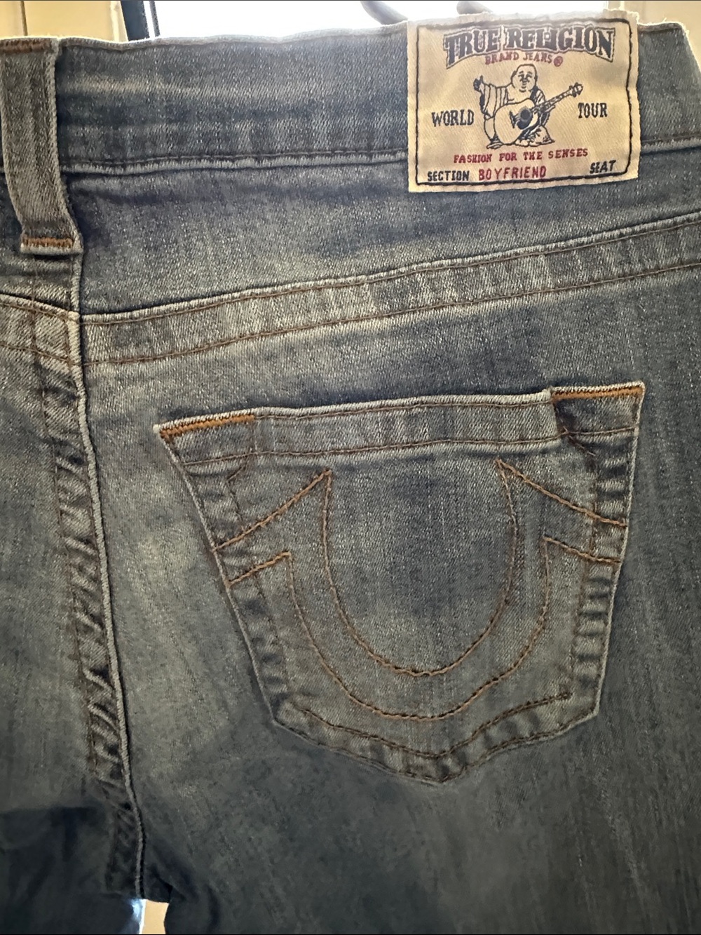 True Religion Women's Boyfriend Jeans - Light Blue Wash